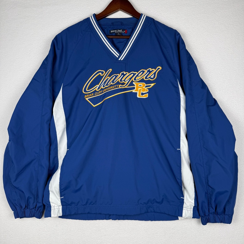 Briar Cliff University Sport-Tek Windbreaker Pullover Mens M Blue Embroidered